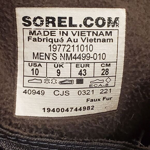 Sorel Explorer Waterproof Winter Boots, Black Gray, Men's 10 (Fits Like 9.5) - Picture 11 of 11